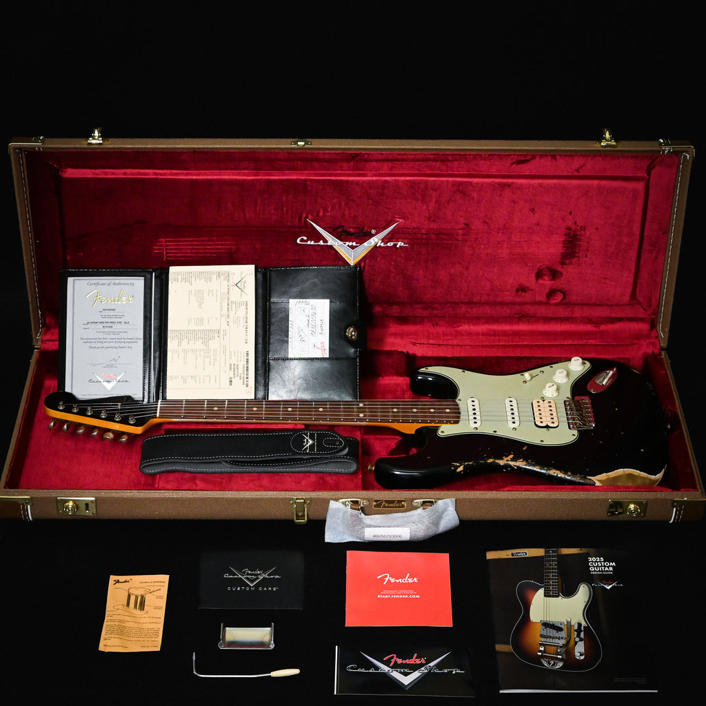 Fender Custom Shop '62 Stratocaster HSS w/ Painted Headcap, Heavy Relic- Black 2026 (R147929)