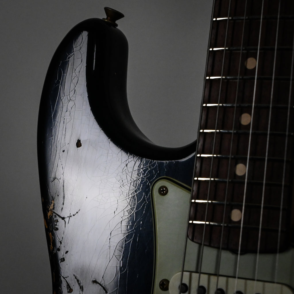 Fender Custom Shop '62 Stratocaster HSS w/ Painted Headcap, Heavy Relic- Black 2026 (R147929)