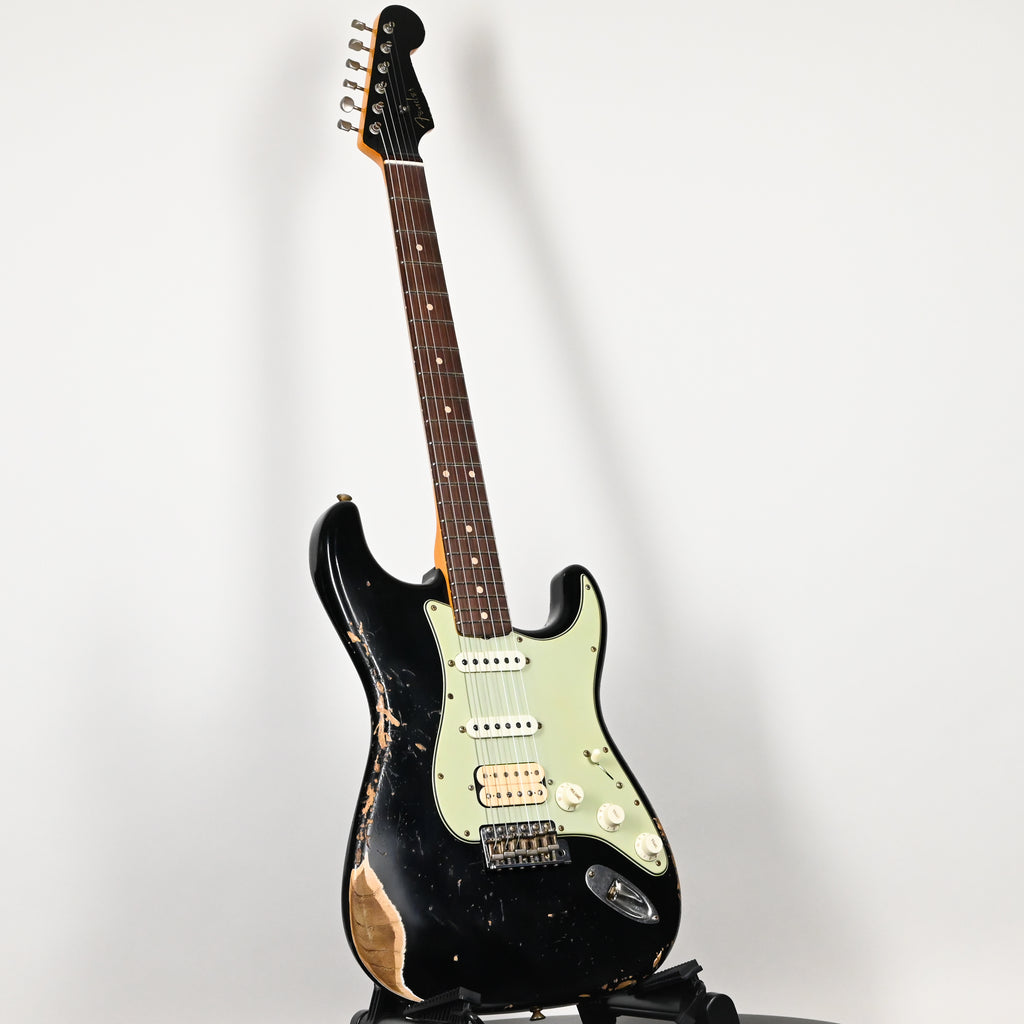Fender Custom Shop '62 Stratocaster HSS w/ Painted Headcap, Heavy Relic- Black 2026 (R147929)