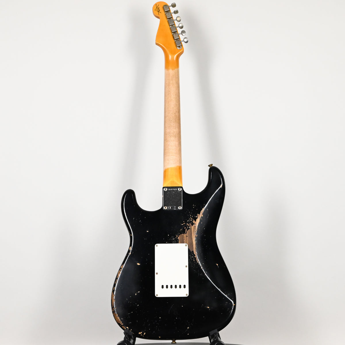 Fender Custom Shop '62 Stratocaster HSS w/ Painted Headcap, Heavy Relic- Black 2026 (R147929)