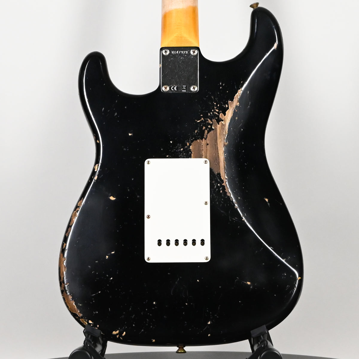 Fender Custom Shop '62 Stratocaster HSS w/ Painted Headcap, Heavy Relic- Black 2026 (R147929)