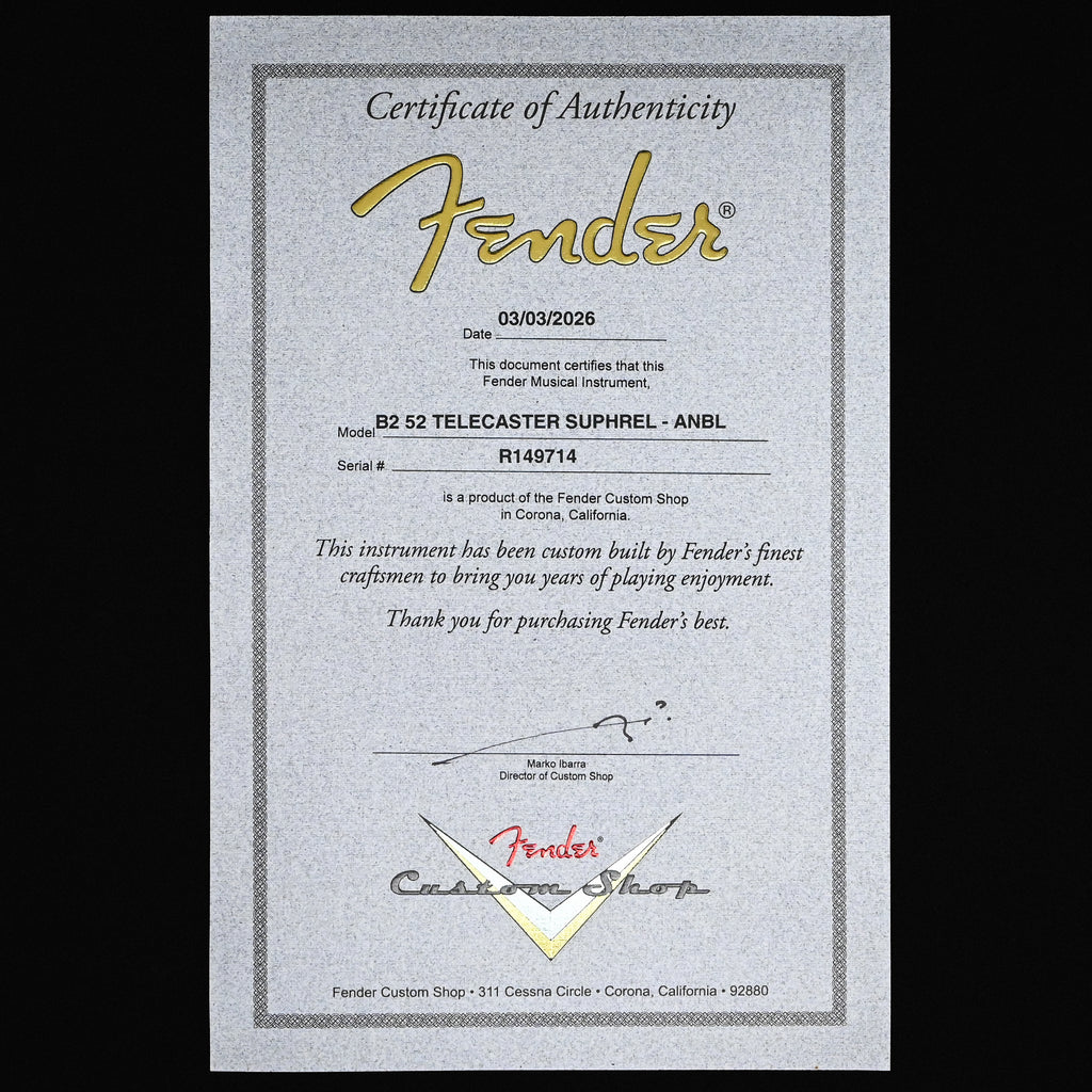 Fender Custom Shop '52 Telecaster Super Heavy Relic- Aged Nocaster Blonde 2026 (R149714)