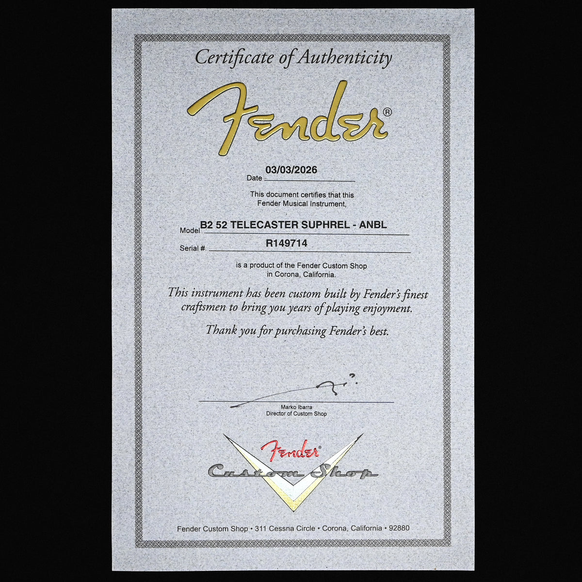 Fender Custom Shop '52 Telecaster Super Heavy Relic- Aged Nocaster Blonde 2026 (R149714)
