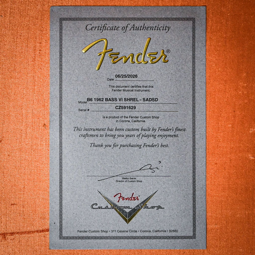 Fender Custom Shop 1962 Bass VI Super Heavy Relic- Super Aged Dessert Sand 2026 (CZ591629)
