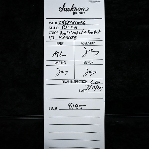 Jackson Custom Shop USA Special Edition Rhoads Nitro-Relic Tour Finish- Vanilla Shake/ 2 Tone Burst 2025 (RR4078)