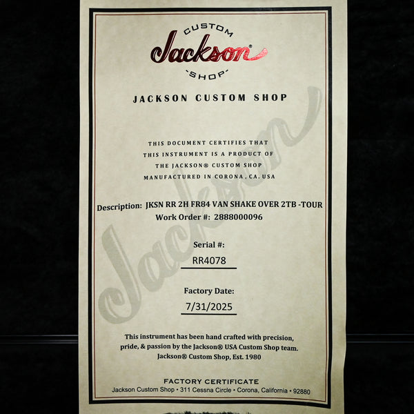 Jackson Custom Shop USA Special Edition Rhoads Nitro-Relic Tour Finish- Vanilla Shake/ 2 Tone Burst 2025 (RR4078)