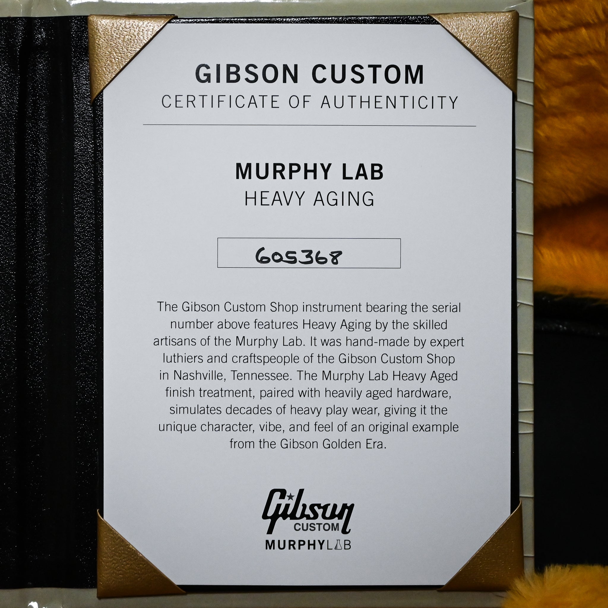 Gibson Custom Limited Edition 1968 Les Paul Custom Reissue Murphy Lab Heavy Aged- Olive Drab Top 2026 (605368)