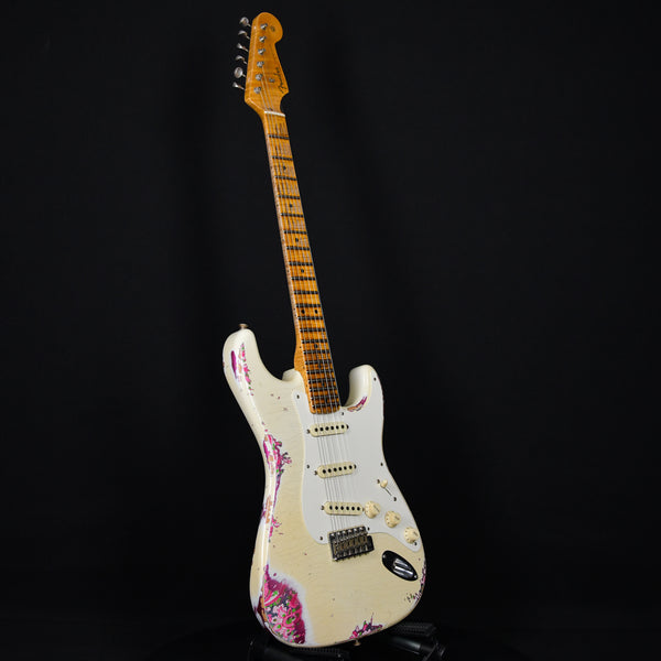 Fender Custom Shop 1957 / 57 Strat Heavy Relic Stratocaster Olympic White over Pink Paisley 2018 (CZ534773)