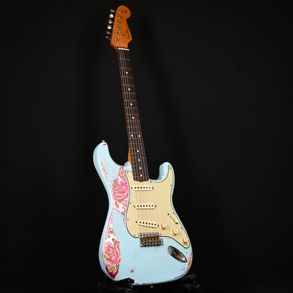 Fender Custom Shop Masterbuilt Andy Hicks 1962 Stratocaster Super Heavy Relic Daphne Blue / Pink Paisley Brazilian Rosewood 2024 (R135764)