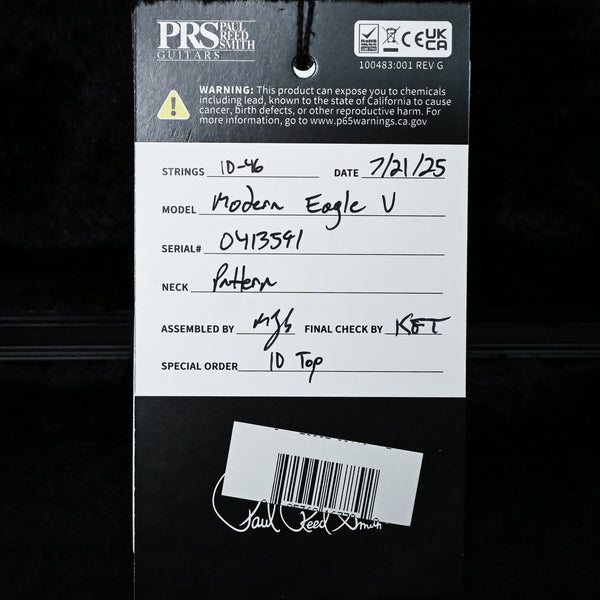 PRS Modern Eagle V w/ 10-Top Electric Guitar- Cobalt Smokeburst 2025 (0413591)