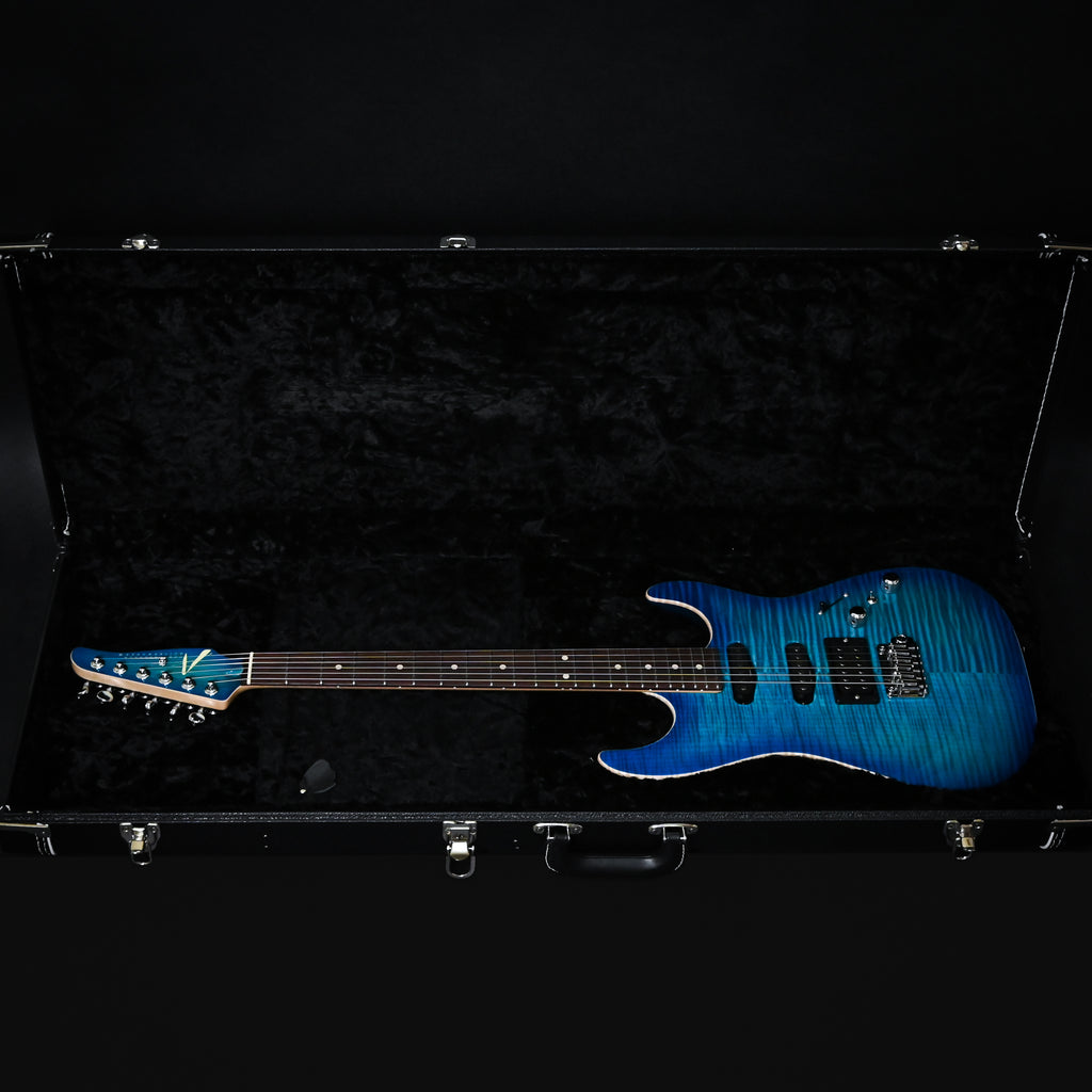 Tom Anderson Custom Drop Top Electric Guitar- Bora to Transparent Blue Burst w/ Binding 2026 (02-15-26P)