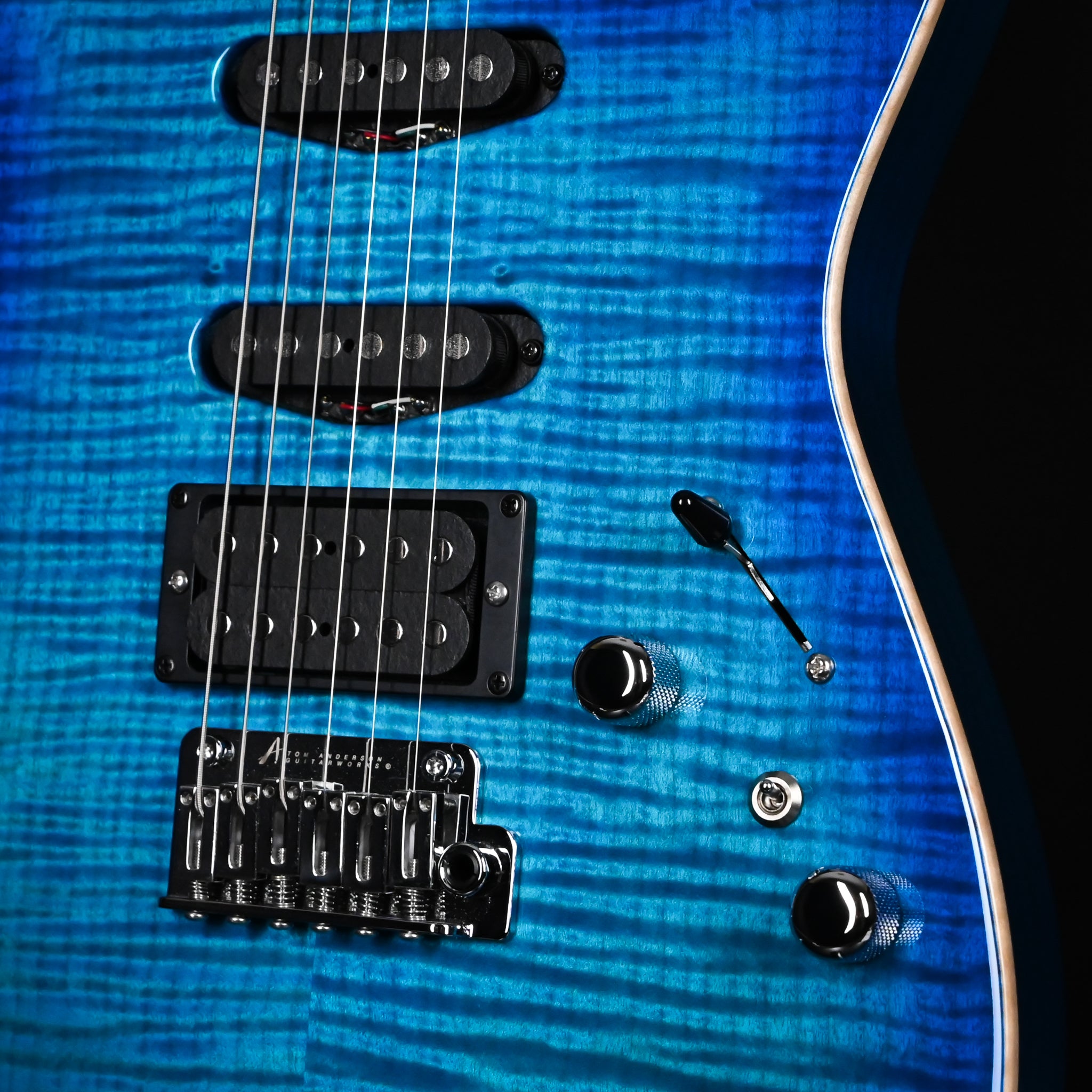 Tom Anderson Custom Drop Top Electric Guitar- Bora to Transparent Blue Burst w/ Binding 2026 (02-15-26P)