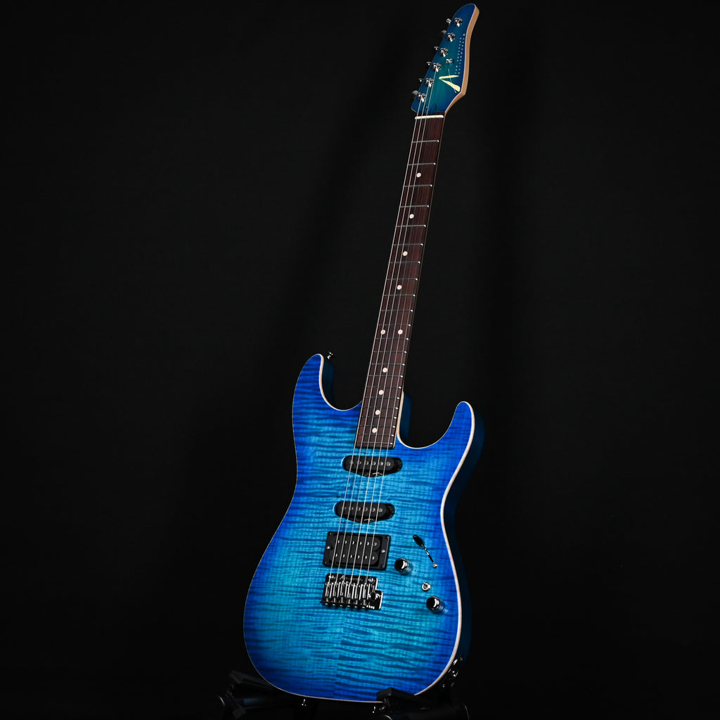 Tom Anderson Custom Drop Top Electric Guitar- Bora to Transparent Blue Burst w/ Binding 2026 (02-15-26P)