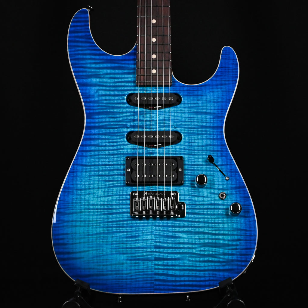 Tom Anderson Custom Drop Top Electric Guitar- Bora to Transparent Blue Burst w/ Binding 2026 (02-15-26P)