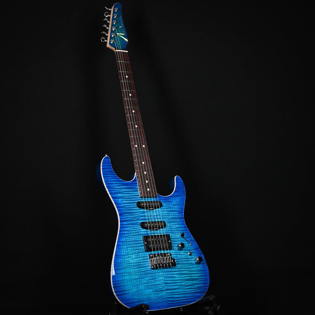 Tom Anderson Custom Drop Top Electric Guitar- Bora to Transparent Blue Burst w/ Binding 2026 (02-15-26P)