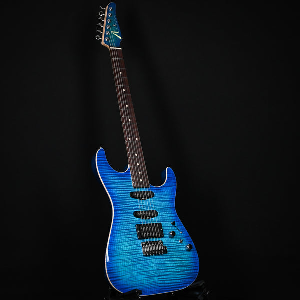 Tom Anderson Custom Drop Top Electric Guitar- Bora to Transparent Blue Burst w/ Binding 2026 (02-15-26P)