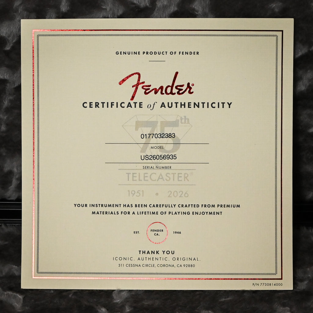 Fender 75th Anniversary American Professional Classic Cabronita Telecaster- Ice Blue Metallic 2026 (US26056935)