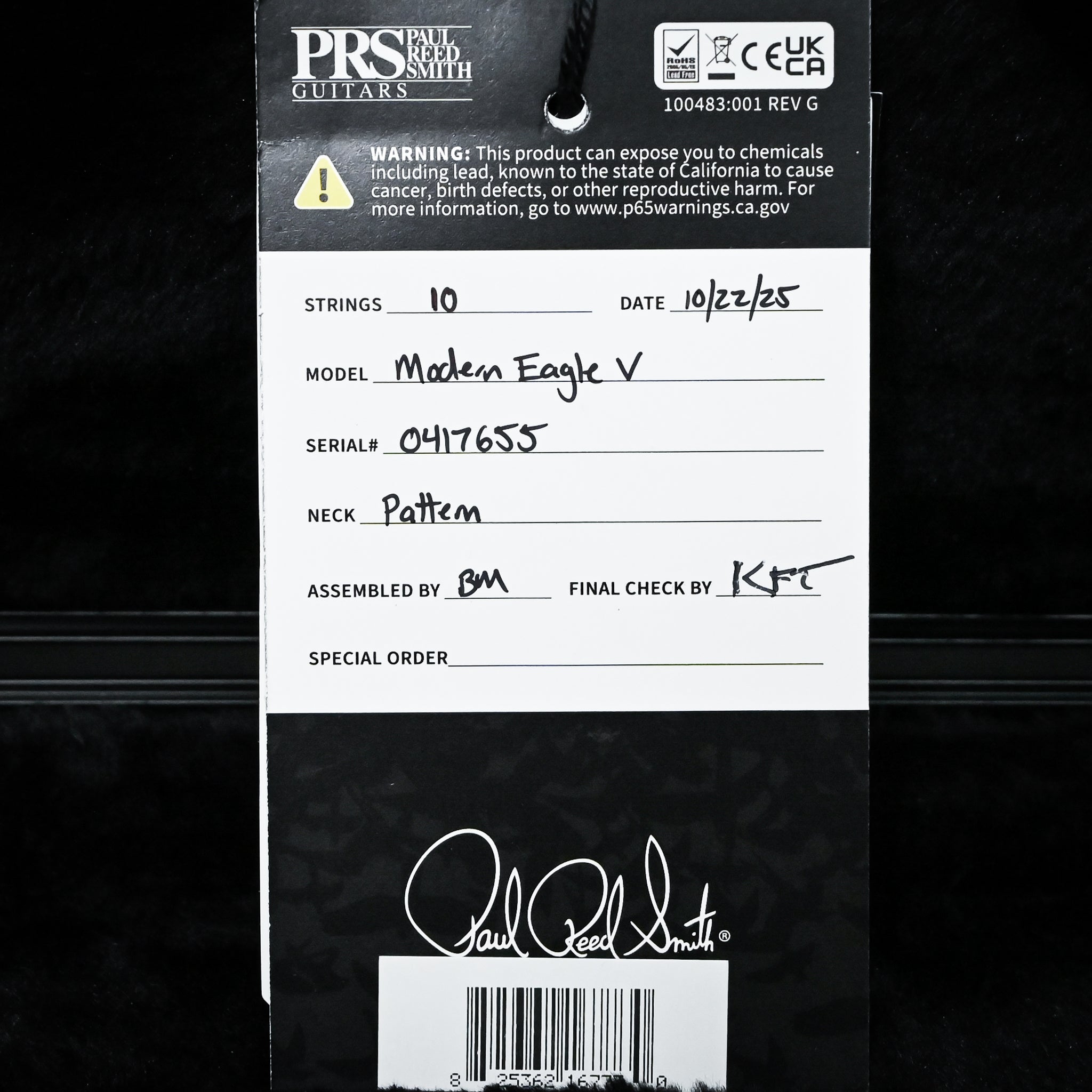 PRS Modern Eagle V Electric Guitar- Purple Mist 2025 (0417655)