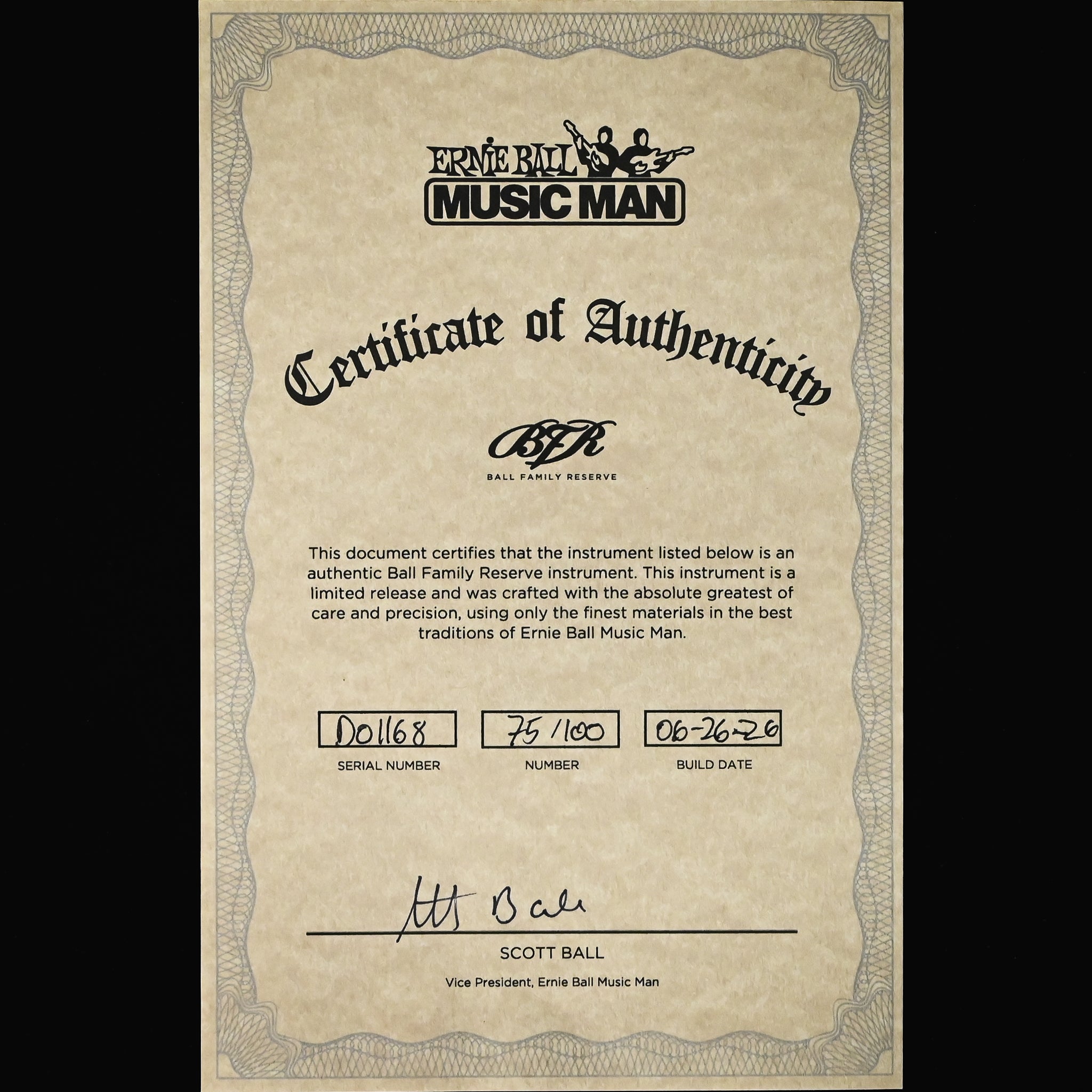 Ernie Ball Music Man BFR Baritone JP15 (No.75 of 100)- Cherry Creamsicle 2026 (D01168)
