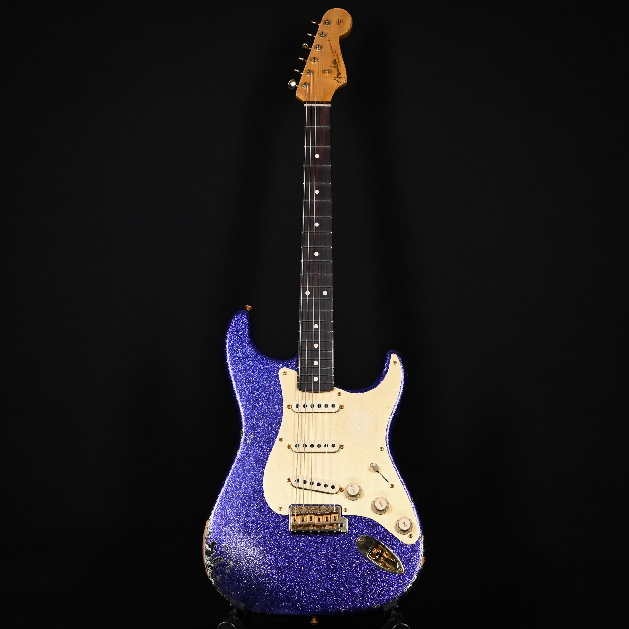 Fender Custom Shop 1962 Stratocaster w/ Gold Hardware Heavy Relic- Purple Sparkle / Black Paisley 2024 (R139234)