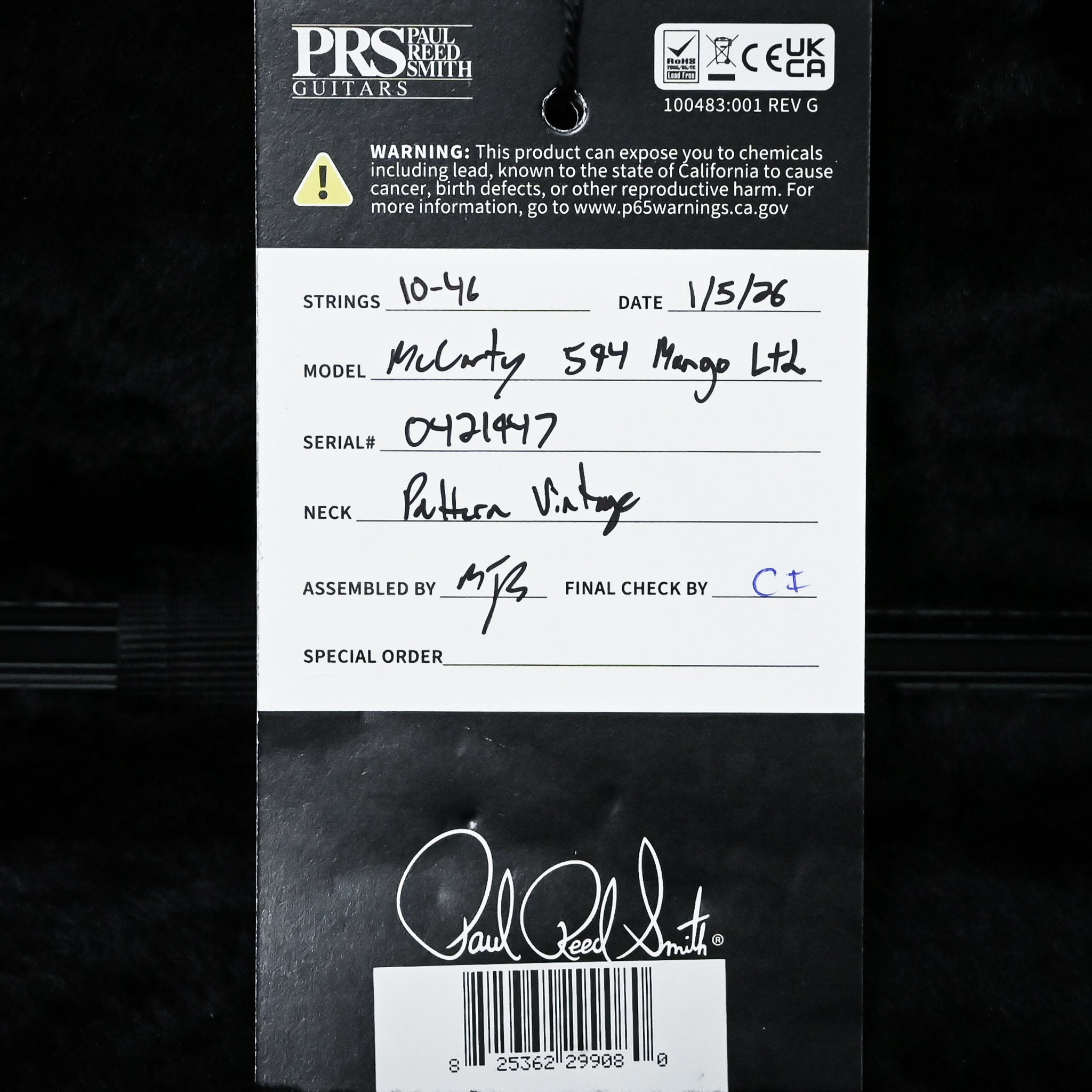 PRS McCarty 594 Mango Top Limited Edition- Solar Flare 2026 (0421947)
