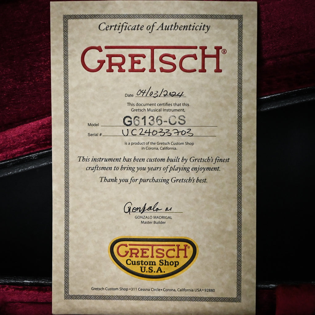 Gretsch Custom Shop USA Masterbuilt Gonzalo Madrigal G6136-CS '59 “Pink Falcon” Relic- Shell Pink (UC24033703)