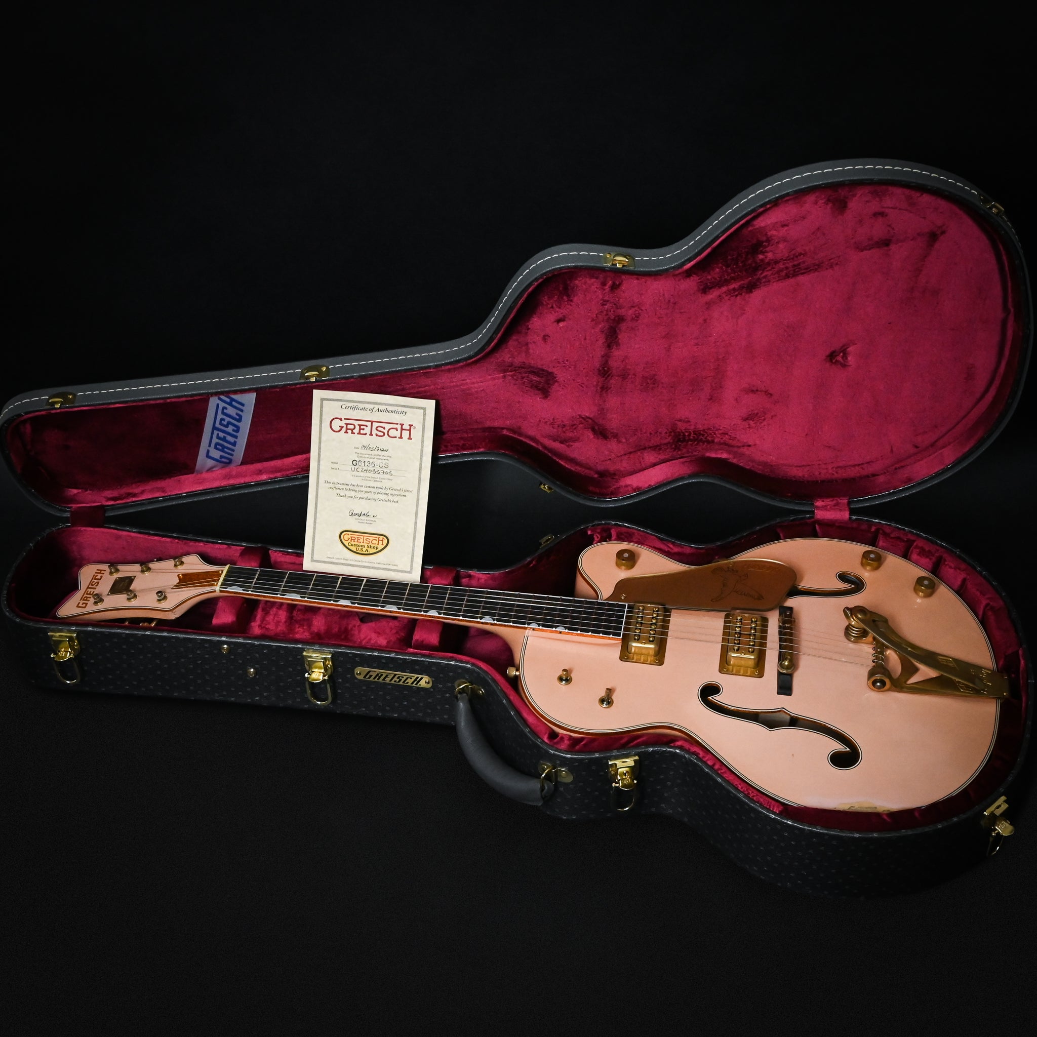 Gretsch Custom Shop USA Masterbuilt Gonzalo Madrigal G6136-CS '59 “Pink Falcon” Relic- Shell Pink (UC24033703)
