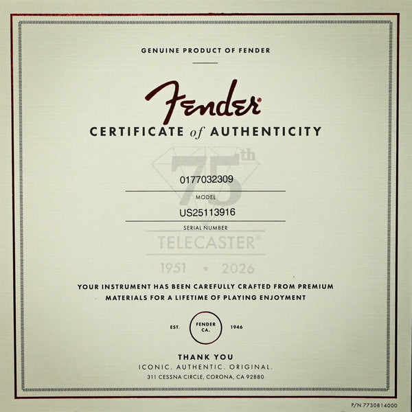 Fender 75th Anniversary American Professional Classic Cabronita Telecaster- Candy Apple Red 2025 (US25113916)