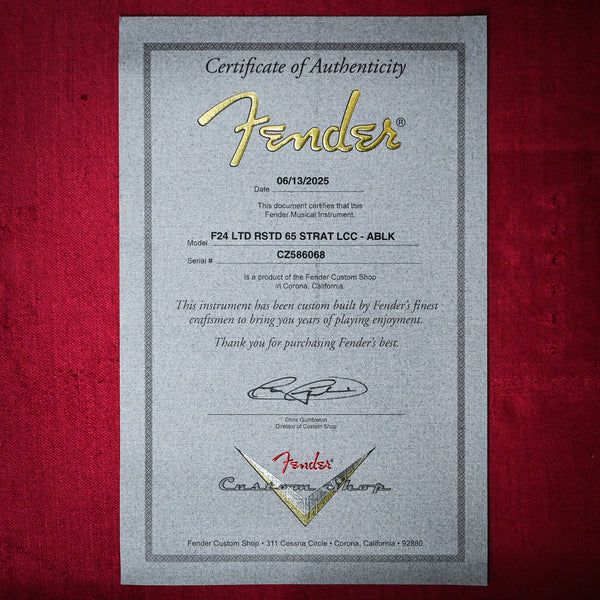 Fender Custom Shop Limited Edition Roasted '65 Stratocaster Deluxe Closet Classic- Aged Black 2025 (CZ586068)