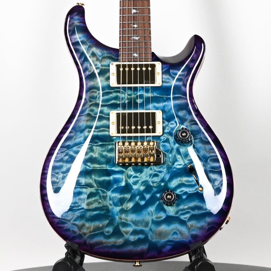 PRS Custom 24 Wood Library w/ 1-Piece Quilt 10-Top, Brazilian Rosewood, & 58/15 LT Pickups- Aquableux Purple Burst 2026 (0423889)