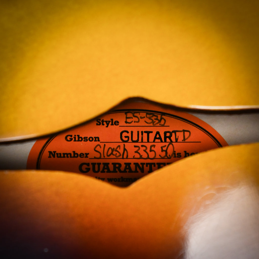 Gibson Slash 1963 ES-335 Collector’s Edition Vintage Sunburst SLASH 335 Limited to 50 Worldwide Slash Signed (#50 of 50)