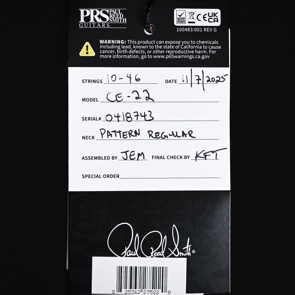 PRS CE 22 Electric Guitar- Sprayers Choice 2025 (0418743)