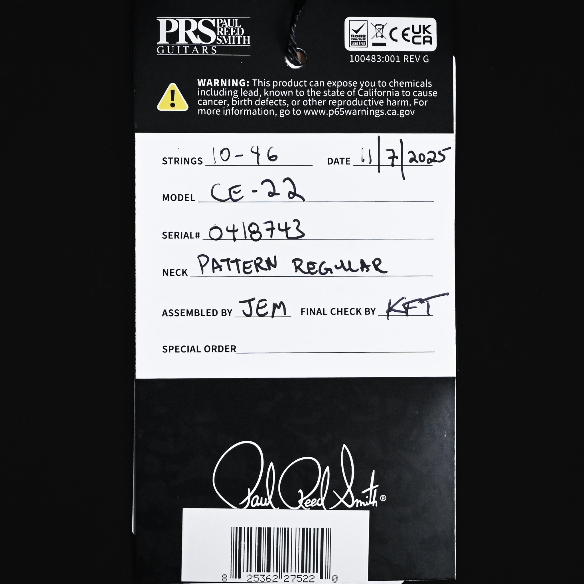 PRS CE 22 Electric Guitar- Sprayers Choice 2025 (0418743)