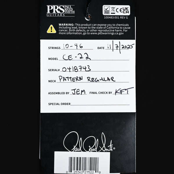 PRS CE 22 Electric Guitar- Sprayers Choice 2025 (0418743)
