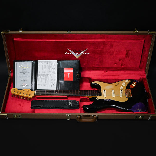 Fender Custom Shop 1962 Stratocaster w/ Gold Hardware & Josefina Handwound Pickups, Heavy Relic- Black/ Purple Paisley 2025 (R148643)