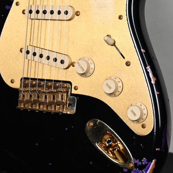 Fender Custom Shop 1962 Stratocaster w/ Gold Hardware & Josefina Handwound Pickups, Heavy Relic- Black/ Purple Paisley 2025 (R148643)