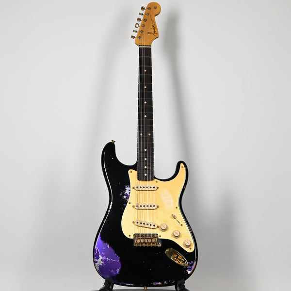 Fender Custom Shop 1962 Stratocaster w/ Gold Hardware & Josefina Handwound Pickups, Heavy Relic- Black/ Purple Paisley 2025 (R148643)