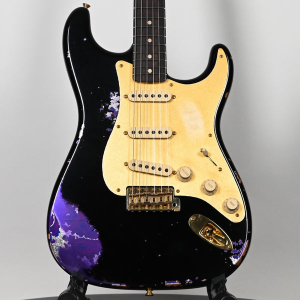Fender Custom Shop 1962 Stratocaster w/ Gold Hardware & Josefina Handwound Pickups, Heavy Relic- Black/ Purple Paisley 2025 (R148643)