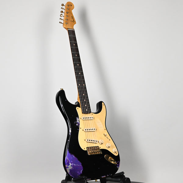 Fender Custom Shop 1962 Stratocaster w/ Gold Hardware & Josefina Handwound Pickups, Heavy Relic- Black/ Purple Paisley 2025 (R148643)