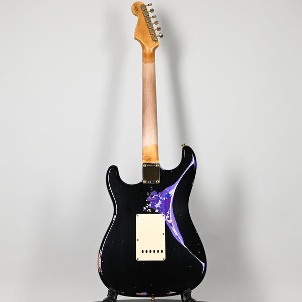 Fender Custom Shop 1962 Stratocaster w/ Gold Hardware & Josefina Handwound Pickups, Heavy Relic- Black/ Purple Paisley 2025 (R148643)