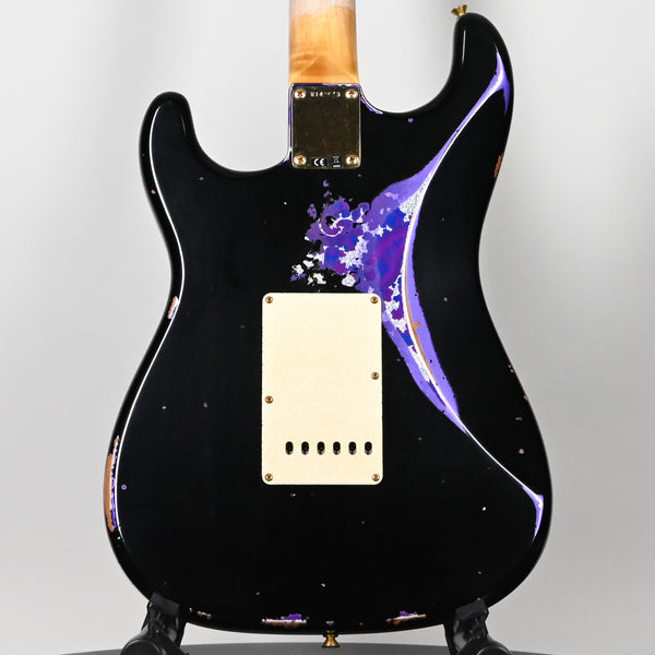 Fender Custom Shop 1962 Stratocaster w/ Gold Hardware & Josefina Handwound Pickups, Heavy Relic- Black/ Purple Paisley 2025 (R148643)