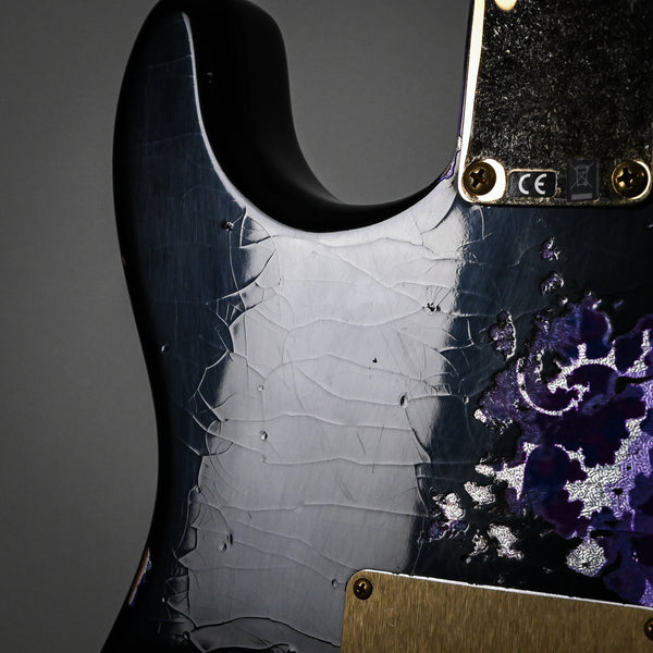 Fender Custom Shop 1962 Stratocaster w/ Gold Hardware & Josefina Handwound Pickups, Heavy Relic- Black/ Purple Paisley 2025 (R148643)