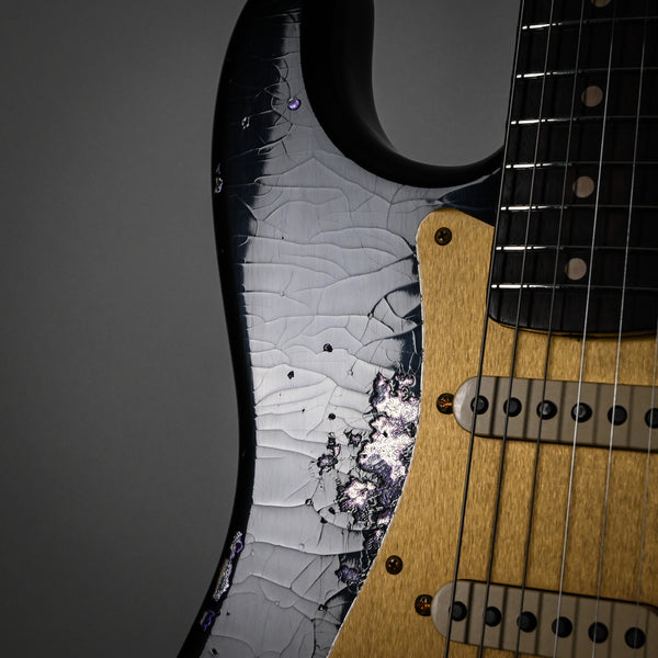 Fender Custom Shop 1962 Stratocaster w/ Gold Hardware & Josefina Handwound Pickups, Heavy Relic- Black/ Purple Paisley 2025 (R148643)