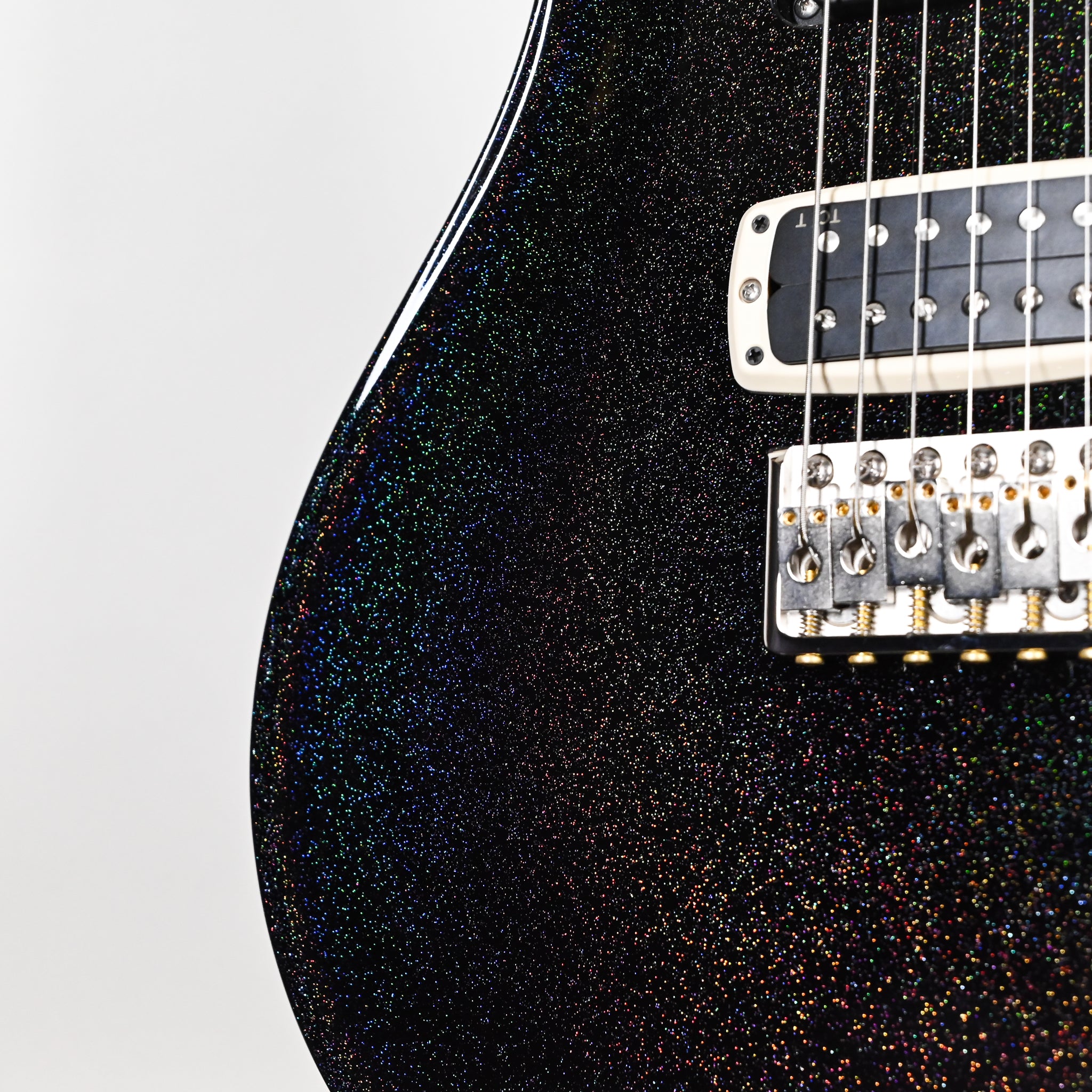 PRS Modern Eagle V Electric Guitar- Black Rainbow Holoflake Top & Binding 2025 (0417735)