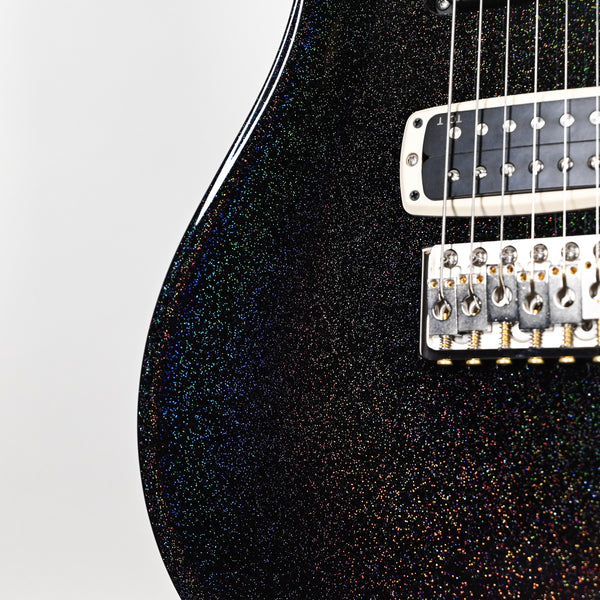 PRS Modern Eagle V Electric Guitar- Black Rainbow Holoflake Top & Binding 2025 (0417735)