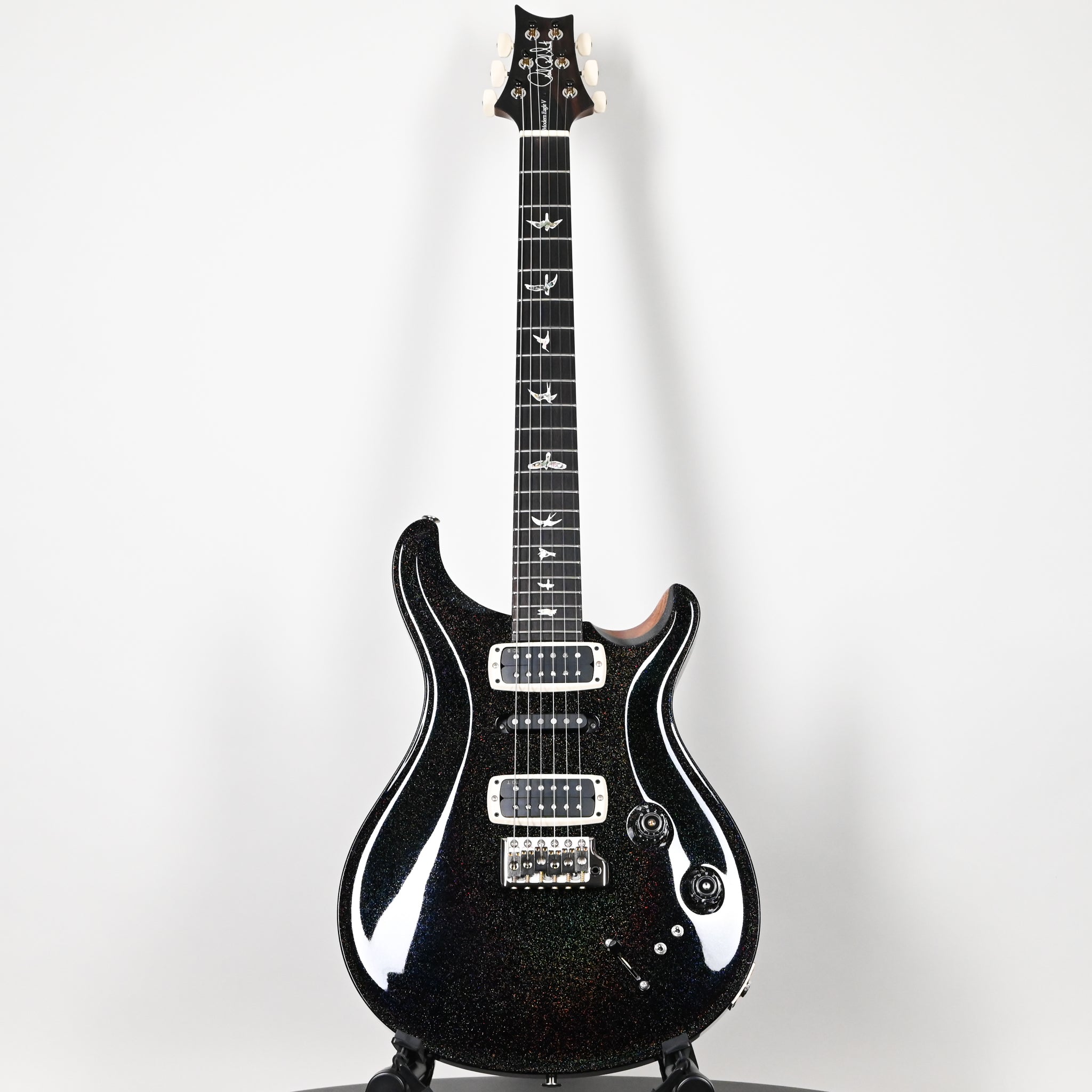 PRS Modern Eagle V Electric Guitar- Black Rainbow Holoflake Top & Binding 2025 (0417735)