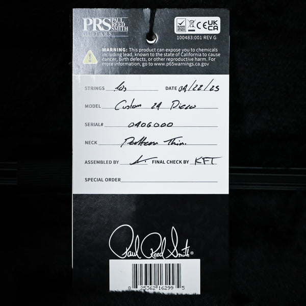 PRS Custom 24 Piezo w/ DMO Pickups- Black Gold Wraparound 2025 (0406000)