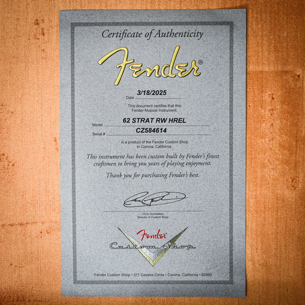 Fender Custom Shop '62 Stratocaster Heavy Relic- Faded Aged 3 Color Sunburst 2025 (CZ584614)