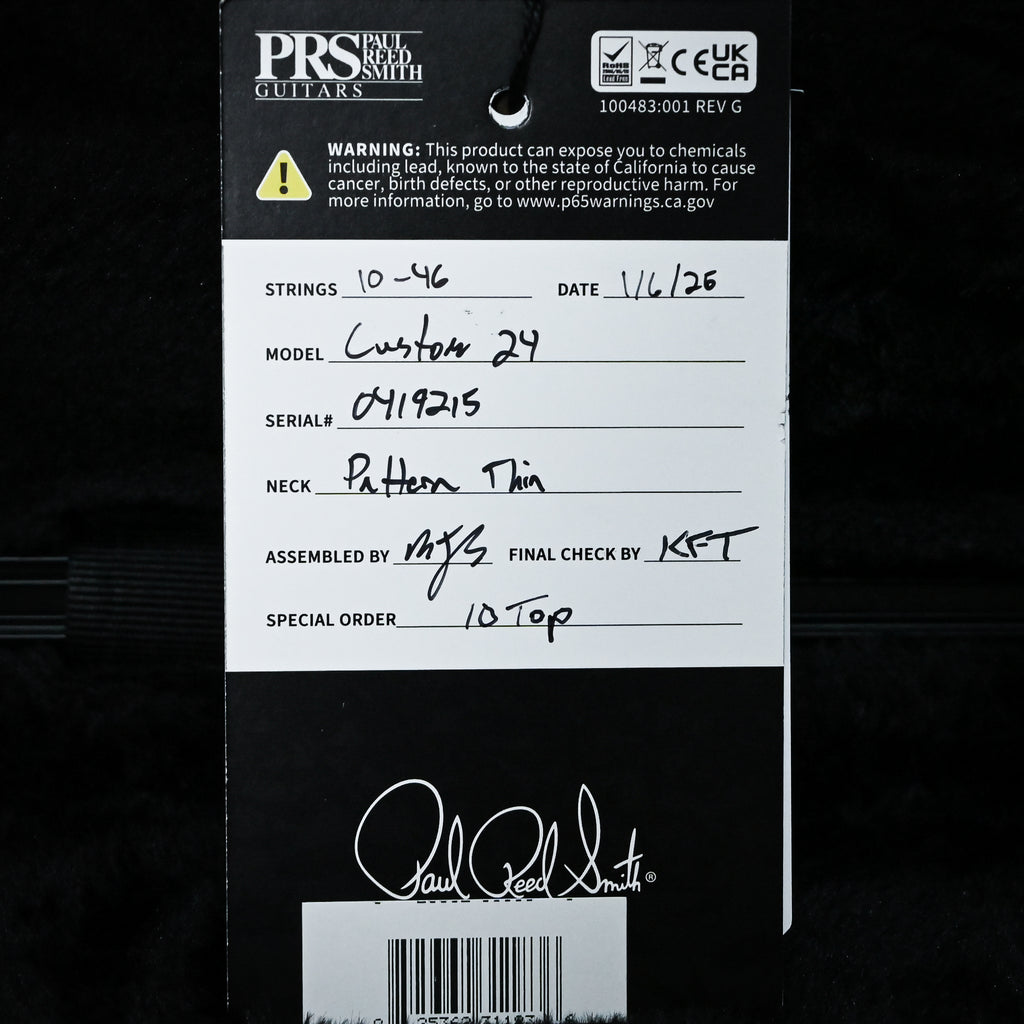 PRS Custom 24 w/ 10-Top, Brazilian Rosewood, DMO Pickups- Aquableux Purple Burst 2026 (0419215)
