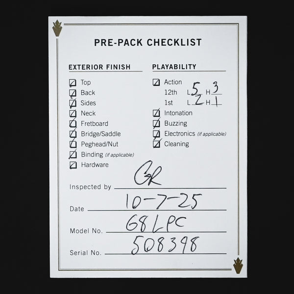 Gibson Custom 1968 Les Paul Custom Reissue Murphy Lab Ultra Light Aged- Ebony 2025 (508398)